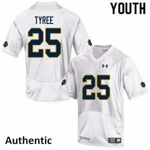 Youth Notre Dame Fighting Irish Chris Tyree #25 Authentic White College Jerseys 993482-862