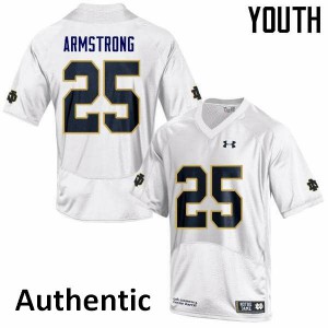 Youth Notre Dame Fighting Irish Jafar Armstrong #25 Alumni Authentic White Jersey 416485-356