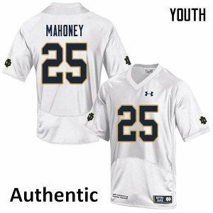 Youth Notre Dame Fighting Irish John Mahoney #25 Official Authentic White Jerseys 807537-723