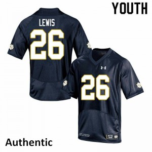Youth Notre Dame Fighting Irish Clarence Lewis #26 Navy Player Authentic Jerseys 723734-746