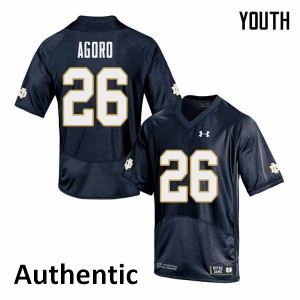 Youth Notre Dame Fighting Irish Temitope Agoro #26 Authentic College Navy Jersey 789514-917