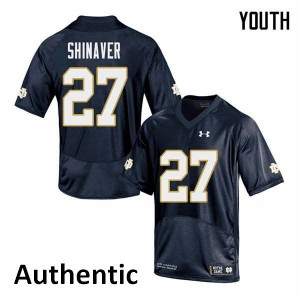 Youth Notre Dame Fighting Irish Arion Shinaver #27 High School Authentic Navy Jerseys 907311-608