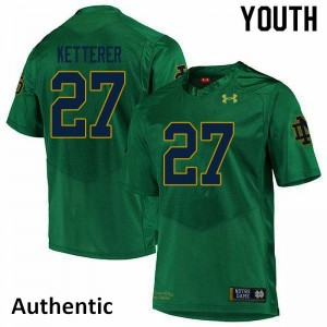 Youth Notre Dame Fighting Irish Chase Ketterer #27 Green Football Authentic Jerseys 555434-678
