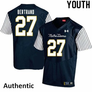 Youth Notre Dame Fighting Irish JD Bertrand #27 High School Alternate Authentic Navy Blue Jersey 699852-895
