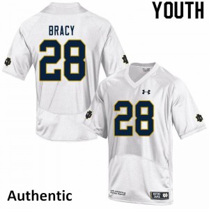 Youth Notre Dame Fighting Irish TaRiq Bracy #28 White Authentic NCAA Jersey 284013-490