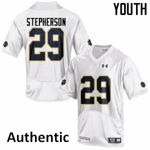 Youth Notre Dame Fighting Irish Kevin Stepherson #29 Football White Authentic Jerseys 201799-696