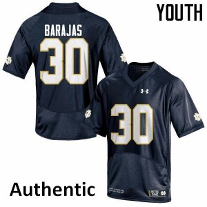 Youth Notre Dame Fighting Irish Josh Barajas #30 Authentic Football Navy Blue Jerseys 587175-396