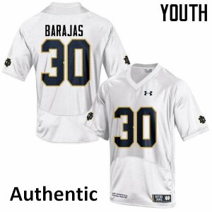 Youth Notre Dame Fighting Irish Josh Barajas #30 Authentic Stitched White Jerseys 400350-909