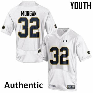 Youth Notre Dame Fighting Irish D.J. Morgan #32 Authentic White Alumni Jerseys 725584-901