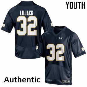 Youth Notre Dame Fighting Irish Johnny Lujack #32 Alumni Navy Blue Authentic Jerseys 807138-367