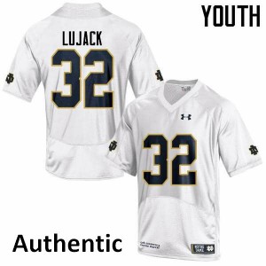 Youth Notre Dame Fighting Irish Johnny Lujack #32 Authentic White Embroidery Jerseys 980300-636