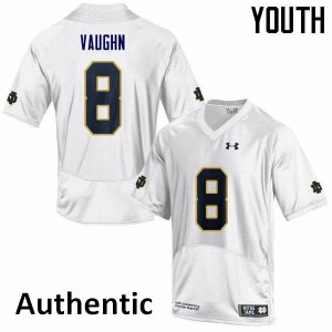 Youth Notre Dame Fighting Irish Donte Vaughn #35 University White Authentic Jersey 193063-364