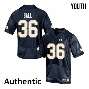 Youth Notre Dame Fighting Irish Brian Ball #36 Authentic Navy Football Jersey 944786-252