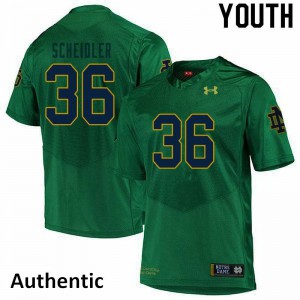 Youth Notre Dame Fighting Irish Eddie Scheidler #36 Authentic Official Green Jersey 373993-385