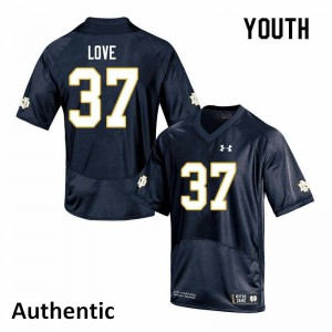 Youth Notre Dame Fighting Irish Chase Love #37 Alumni Navy Authentic Jersey 575843-663