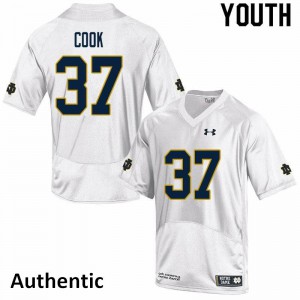 Youth Notre Dame Fighting Irish Henry Cook #37 Embroidery White Authentic Jersey 815350-790