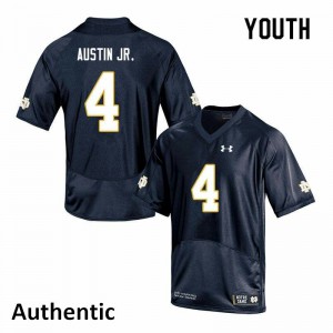 Youth Notre Dame Fighting Irish Kevin Austin Jr. #4 High School Authentic Navy Jersey 186114-181