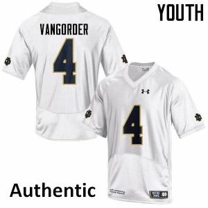 Youth Notre Dame Fighting Irish Montgomery VanGorder #4 Stitched Authentic White Jerseys 308500-988