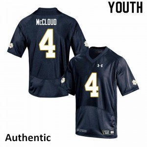 Youth Notre Dame Fighting Irish Nick McCloud #4 Navy Authentic NCAA Jersey 293224-702