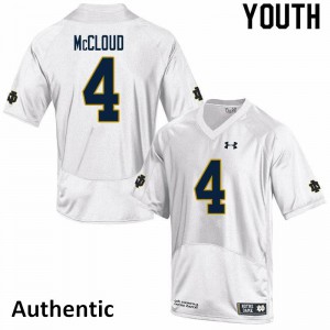 Youth Notre Dame Fighting Irish Nick McCloud #4 Authentic White NCAA Jerseys 768076-711