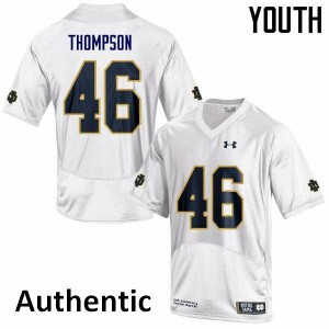 Youth Notre Dame Fighting Irish Jimmy Thompson #41 University White Authentic Jerseys 744802-769