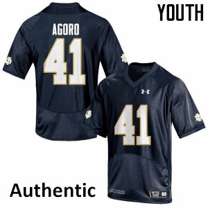 Youth Notre Dame Fighting Irish Temitope Agoro #41 Navy Blue College Authentic Jerseys 179298-522