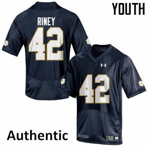 Youth Notre Dame Fighting Irish Jeff Riney #42 Navy Blue Embroidery Authentic Jersey 289711-543