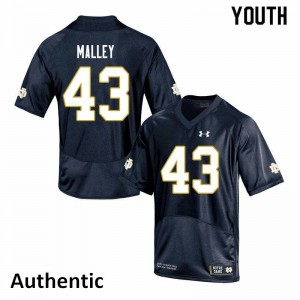 Youth Notre Dame Fighting Irish Greg Malley #43 Football Authentic Navy Jersey 375406-387
