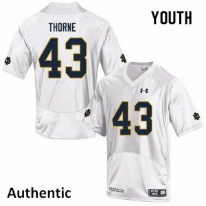 Youth Notre Dame Fighting Irish Marcus Thorne #43 Official Authentic White Jerseys 904531-300