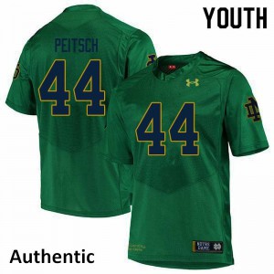 Youth Notre Dame Fighting Irish Alex Peitsch #44 Green Embroidery Authentic Jersey 315964-632