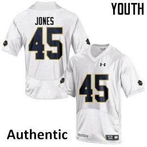 Youth Notre Dame Fighting Irish Jonathan Jones #45 Authentic High School White Jerseys 479958-157