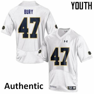 Youth Notre Dame Fighting Irish Chris Bury #47 Authentic Stitch White Jersey 828913-727