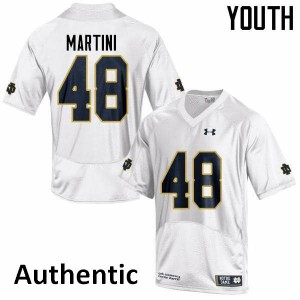 Youth Notre Dame Fighting Irish Greer Martini #48 Football White Authentic Jerseys 499043-513