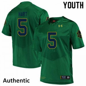 Youth Notre Dame Fighting Irish Cam Hart #5 Green Official Authentic Jerseys 428001-762