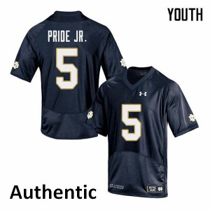 Youth Notre Dame Fighting Irish Troy Pride Jr. #5 Authentic Navy Stitched Jerseys 841720-225
