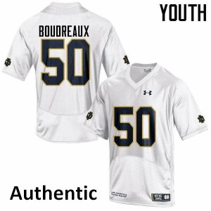 Youth Notre Dame Fighting Irish Parker Boudreaux #50 Authentic Alumni White Jersey 585478-531