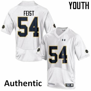 Youth Notre Dame Fighting Irish Lincoln Feist #54 White Authentic Stitch Jersey 386886-724