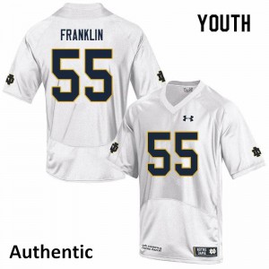 Youth Notre Dame Fighting Irish Jamion Franklin #55 Authentic Embroidery White Jerseys 139198-455