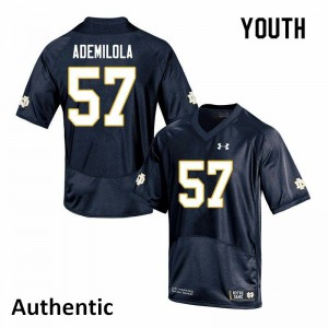 Youth Notre Dame Fighting Irish Jayson Ademilola #57 Embroidery Authentic Navy Jersey 685350-452