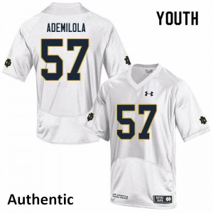 Youth Notre Dame Fighting Irish Jayson Ademilola #57 Authentic Official White Jersey 108819-969
