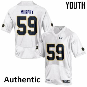 Youth Notre Dame Fighting Irish Kier Murphy #59 White Embroidery Authentic Jerseys 246786-198