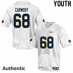 Youth Notre Dame Fighting Irish Michael Carmody #68 White Authentic Stitched Jersey 872943-524