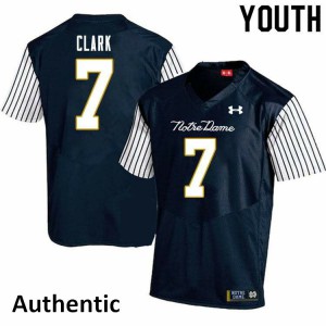 Youth Notre Dame Fighting Irish Brendon Clark #7 Embroidery Alternate Authentic Navy Blue Jersey 878913-251
