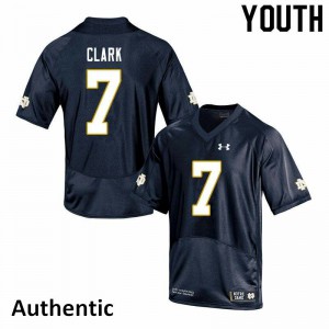 Youth Notre Dame Fighting Irish Brendon Clark #7 Navy Stitched Authentic Jerseys 532396-686