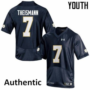 Youth Notre Dame Fighting Irish Joe Theismann #7 Authentic Football Navy Blue Jerseys 525152-947