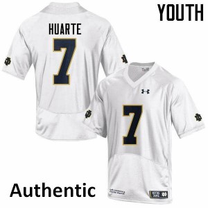Youth Notre Dame Fighting Irish John Huarte #7 Authentic White Alumni Jersey 127750-451