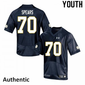 Youth Notre Dame Fighting Irish Hunter Spears #70 Authentic Navy Official Jerseys 201975-236