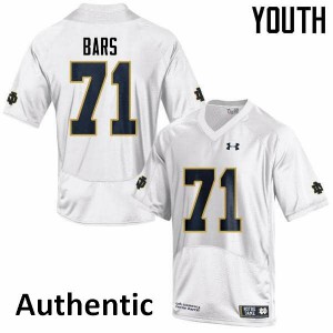 Youth Notre Dame Fighting Irish Alex Bars #71 Authentic College White Jerseys 196363-195