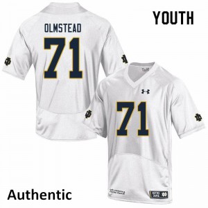 Youth Notre Dame Fighting Irish John Olmstead #71 Authentic College White Jersey 709682-132