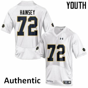 Youth Notre Dame Fighting Irish Robert Hainsey #72 Stitched White Authentic Jerseys 480894-383